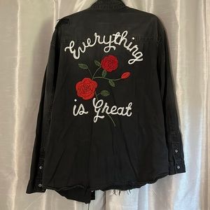 American Eagle Black Button up